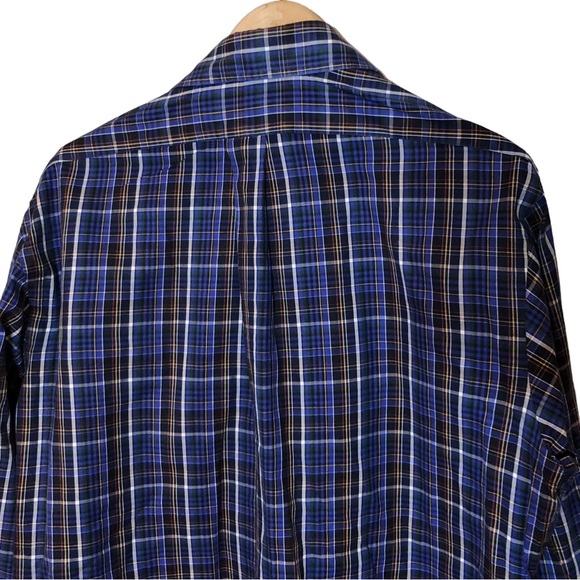 VTG Ralph Lauren Custom Fit Plaid Long Sleeve Button Up 100% Two-Ply Cotton XL - Picture 3 of 8